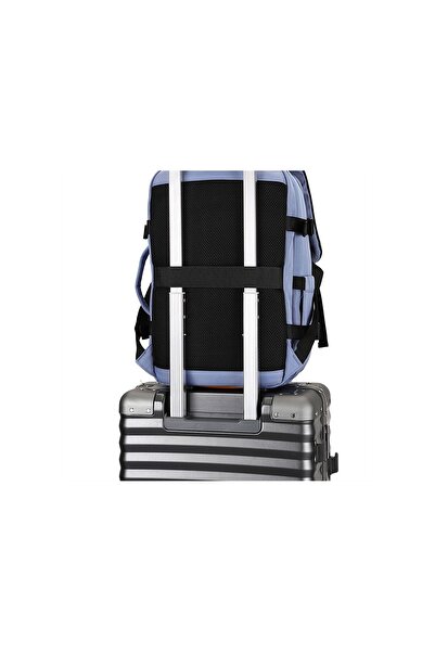 aventor Rucsac de călătorie AV201, bagaj de mână Ryanair/Wizz Air, 40x25x20 cm, poliester, albastru deschis