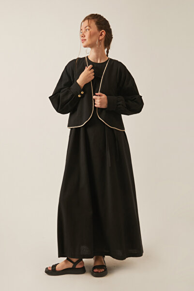 ZÜLAYS Kayra Yelekli Elbise Takım Siyah