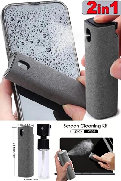 BİTERSE 2’si 1 Arada Telefon Tablet Bilgisayar Mikrofiber Ekran Temizleme Spr...