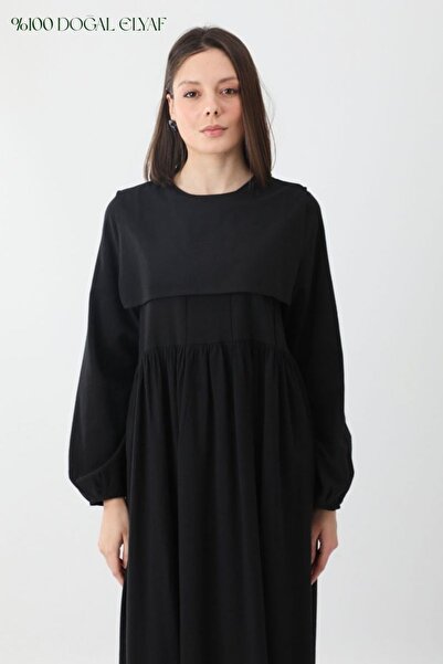 ZÜLAYS Tüzün Aller Detaylı Elbise Siyah