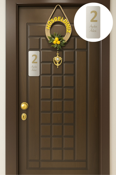 Happynesso Kişiye Özel Lazer Kazımalı Pleksi Kapı Tabelası - Ev & Apartman Girişi için Uygun