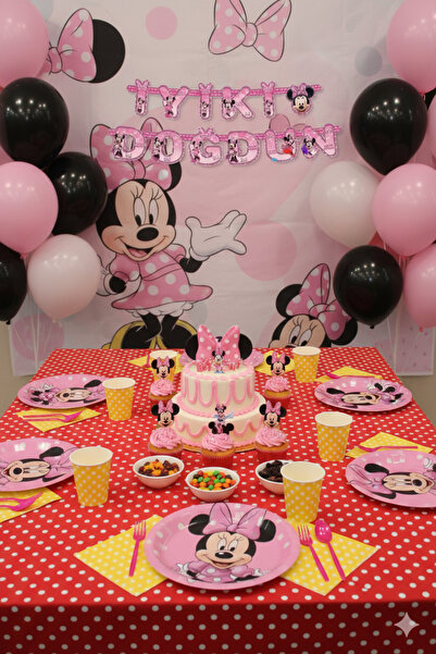 Deniz Party Store Minnie Mause Pembe Iyi Ki Doğdun Uzar Yazı