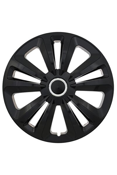 Avex Σετ 4 καλυμμάτων τροχών, μοντέλο Terra Black, 15 ιντσών, με χρωμιωμένο δ...