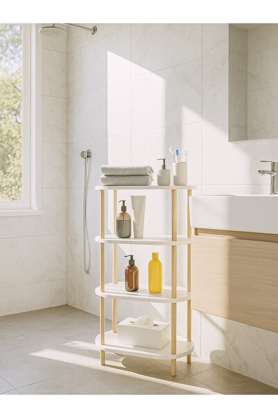 dorpek Embra Çok Amaçlı Dolap 4 Raflı Dolap Çok Amaçlı Kitaplık Beyaz