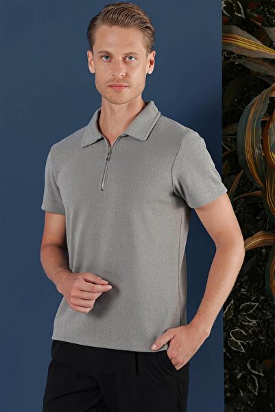 Efor TS 871 Slim Fit Gri Spor T-Shirt