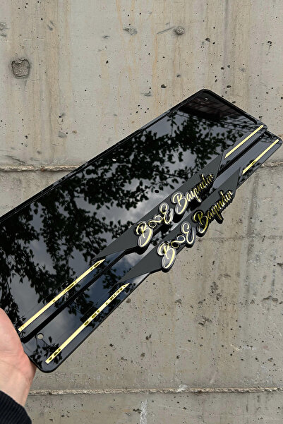 Pleksimanya Kişiye Özel Ful Pleksi Piano Black Gold Plakalık
