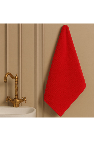 Benetton Home Bath Towel Hand Face Body Red 100% Cotton 50X90 cm Hand Towel