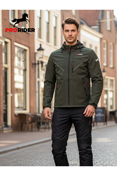 PRORIDER Shark Softshell Motosiklet Montu Korumalı Haki