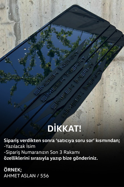 Pleksimanya Kişiye Özel Ful Pleksi Mat Siyah Plakalık