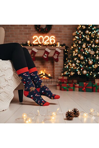Çorap Kurdu Πρωτοχρονιάτικο Χριστουγεννιάτικο μοτίβο - Σετ 5 κάλτσες σε κουτί