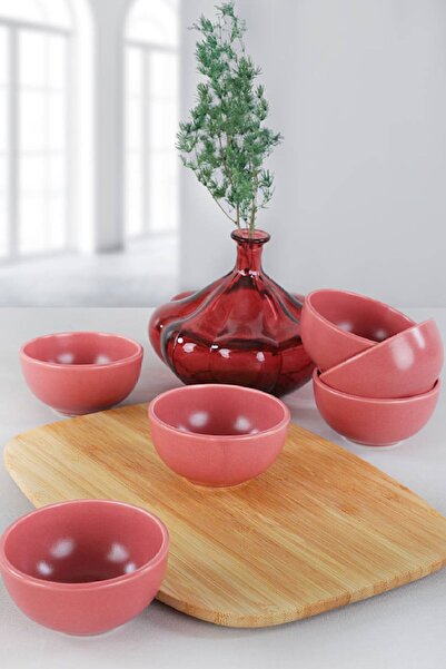 Keramika Matte Dusty Rose Cloud Mini Snack Bowl / Μπολ Σάλτσας 8 cm 6 Τεμάχια