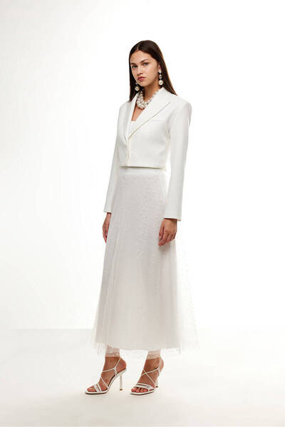 BE BLUE ECRU STAR TULLE SKIRT