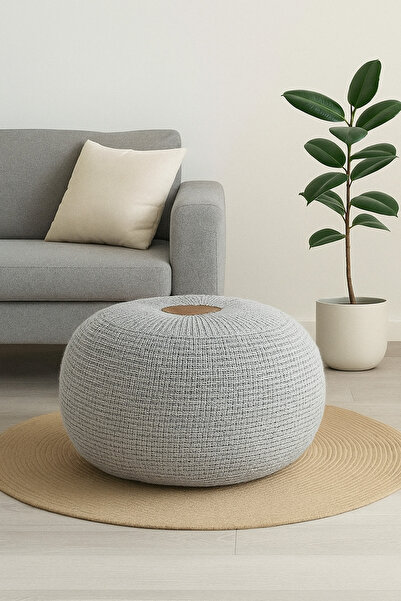 MDKLİFE Eng Knit Splay Puf Gri