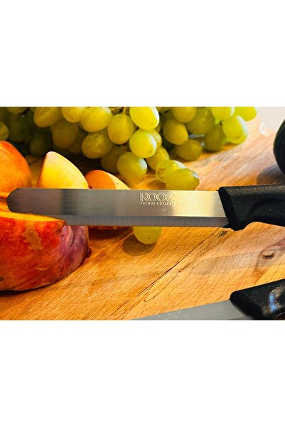Rooc Set of 3 Ultra Sharp Serrated Knives, 22 cm 100% Guaranteed Stainless Steel
