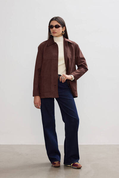 BE BLUE Μπουφάν καστόρι καφέ