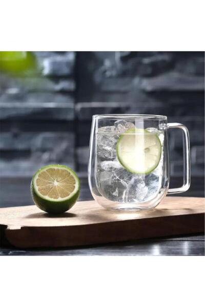 Perotti Çift Cidarlı Cam Bardak Kupa 300 ml 12468