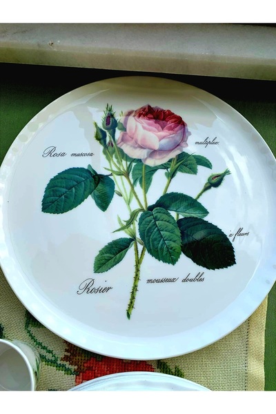 Roy Kirkham Redoute Roses Serisi Kemik Porselen Çiçek Desenli 31 cm Büyük Ser...