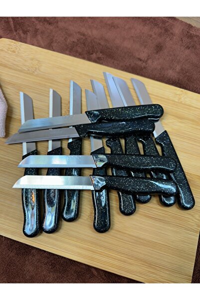 Kapris 12 Adet Meyve Bıçağı Seti Alman Model Siyah SLR01