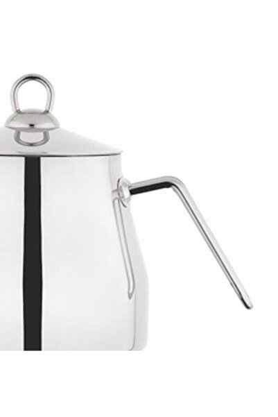 Kapris Lines Pyramid Stainless Steel Teapot Set Sülale Size XXL Metal Handle 3070