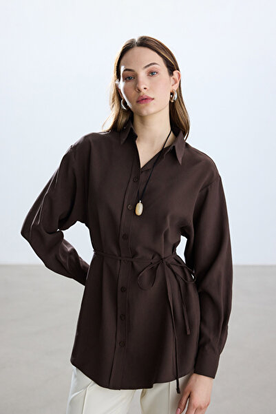 BE BLUE Vintage καφέ πουκάμισο Modal