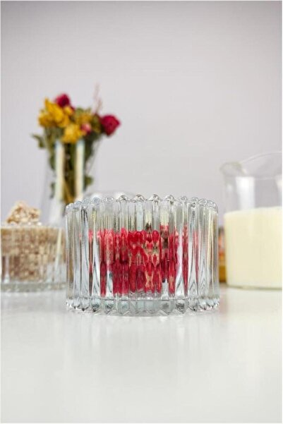 Rayan 6 Pieces Glass Snack Bowl - Transparent Tealight Candle Holder Magnolia Jam Sauce Bowl