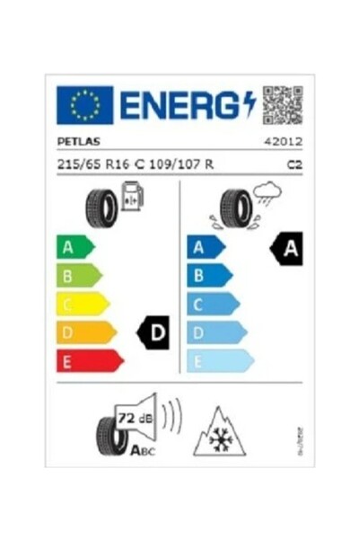Petlas 215/65 R16 C TL 109/107R 8PR FULL PT935 Kamyonet Kış Lastiği (Üretim Tarihi:2025)