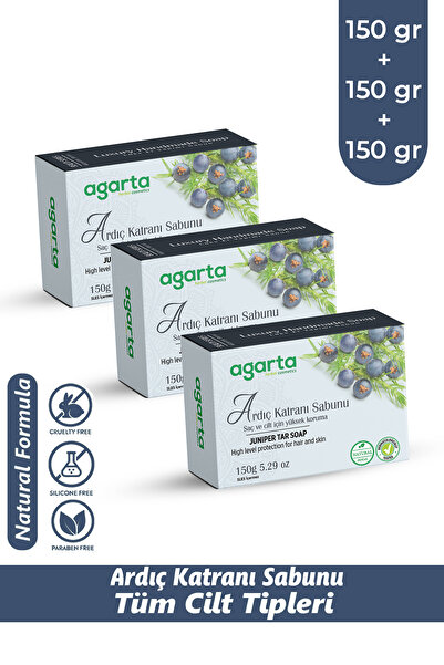 Agarta 3 Lü Set Ardıç Katranı Sabunu Doğal 150 gr