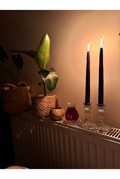 isometric Vintage Cam Mumluk Şamdan 2 Adet Dekoratif Lüx Şamdan