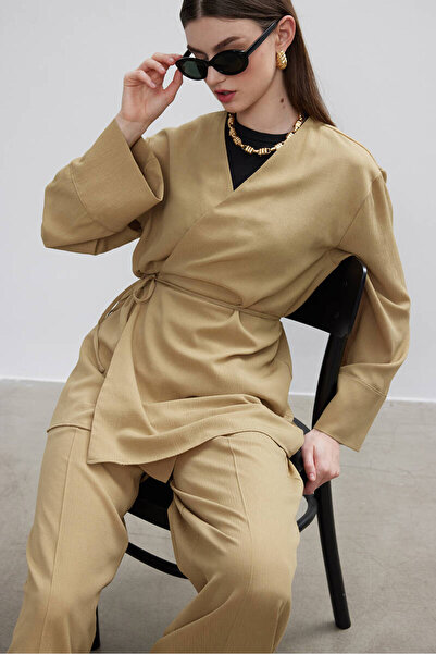 BE BLUE διπλό πέτο Υφασμάτινη μπλούζα