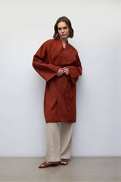 BE BLUE KİREMİT KİMONO TRENÇKOT