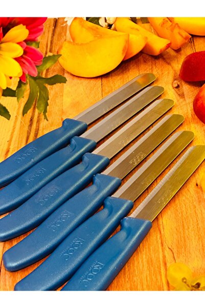 Rooc Set of 6 Ultra Sharp Serrated Blades – Blue, 22 cm 100% Guaranteed Stainless Steel