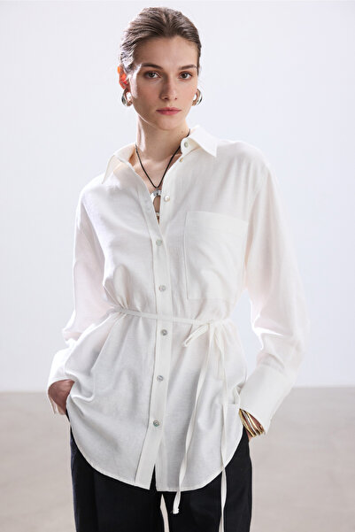 BE BLUE Біла бавовняна сорочка