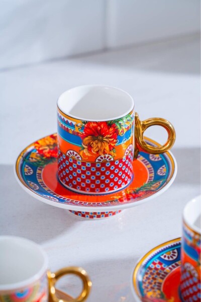 ACAR Kimberly 6-Person Porcelain Coffee Cup Set No2 7164