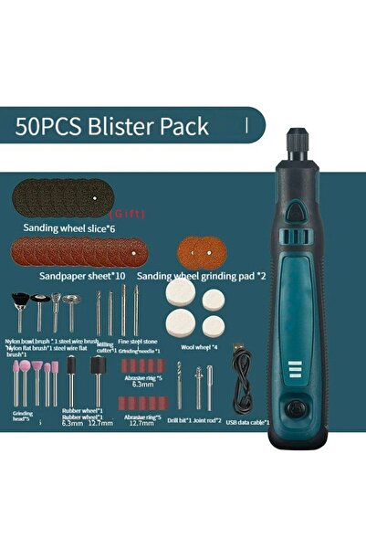 Choice 50PCS Blister Pack Small Electric Grinder Multifunctional Hand Held Polishing Charging Grinding Pen