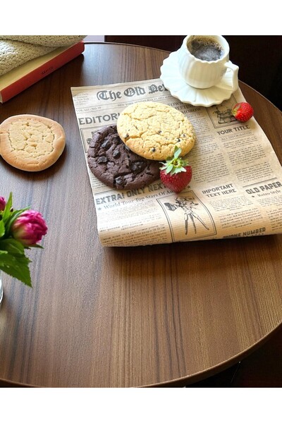 tugce shopping 50 Adet Kraf Özel Desenli Sunum Kağıdı Kaliteli Vintage Gazete...