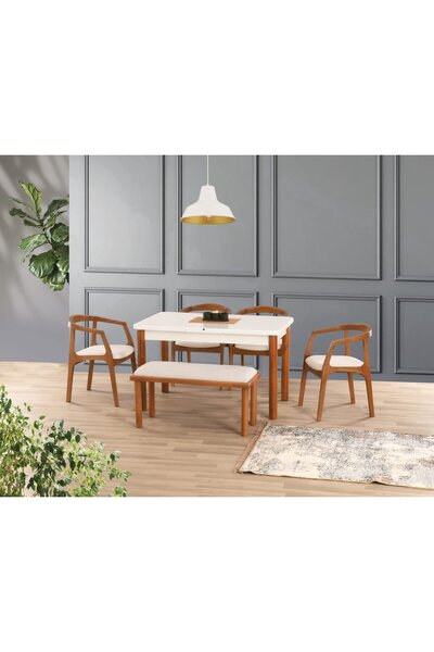 Uyar (Sadece Masa) Beyaz 90*160+30 Pars Açılır Masa