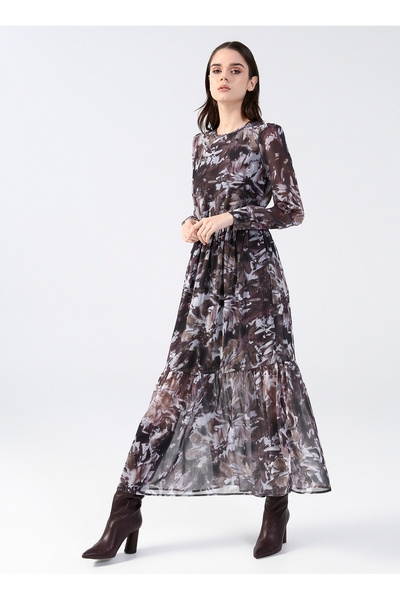 Fabrika Elbise, 40, Siyah - Gri