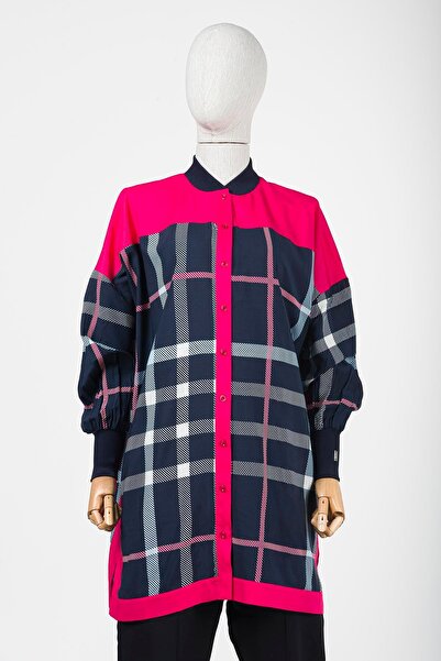 Invee Карирана риза ТЪМНОСИНЬО-ФУКИЯ