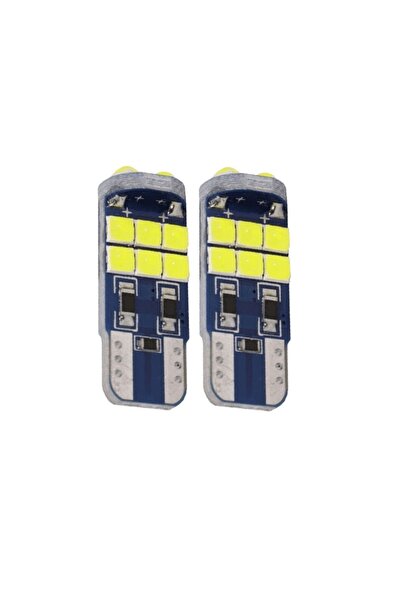 divendi-ro Set de 2 becuri LED T10 SMD, Canbus, 5W, 15 LED-uri, 860Lm, 6500K, alb-recepție