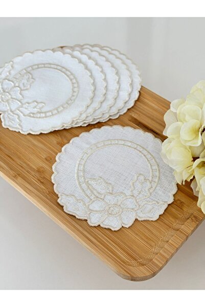 etuval gardenya keten 6' lı kahve altı peçetesi