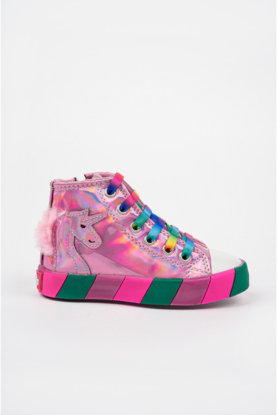 ALF BEBE حذاء مضيء بنمط يونيكورن بلون غير لامع مع كاحل