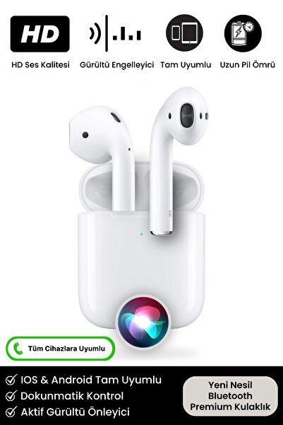 Noriyen Yeni Nesil Premium Özel Seri Full Dokunmatik iOS Android Uyumlu Kulak İçi Kablosuz Kulaklık Beyaz