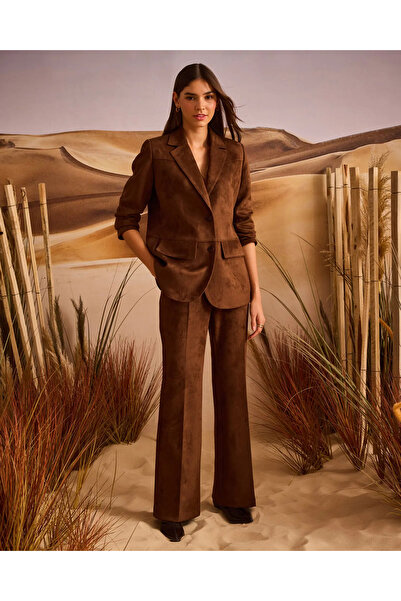 SEÇİL Bol Paça Süet Pantolon