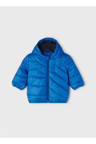 name ıt Mavi Erkek Bebek Fermuarlı Uzun Kollu Uzun Düz Mont NBMMAXON JACKET PB