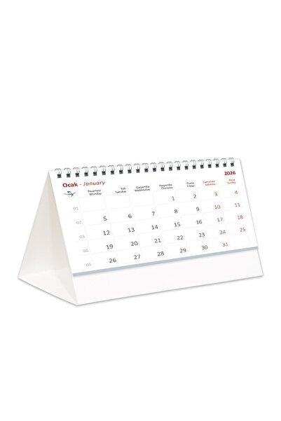 StickerArt 2026 Sokaklar Piramit Masa Takvimi Masaüstü Takvim 21x17 cm