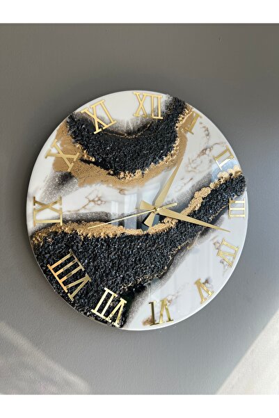 Sultan Tasarım 40 CM Epoksi Tasarımlı Şık Duvar Saati - 40 cm çap