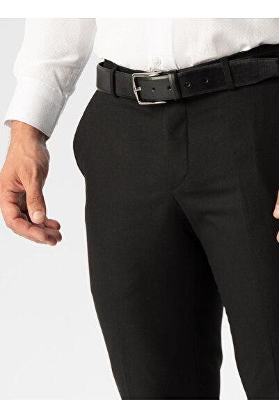 SÜVARİ Normal Waist Normal Leg Slim Fit Dark Black Men's Trousers Pn 2020500488