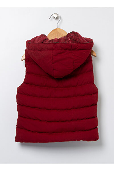 Lee Cooper Claret Red Boy's Hooded Sleeveless Regular Fit Plain Vest 231 Lcb 235001 Caspian Claret Red