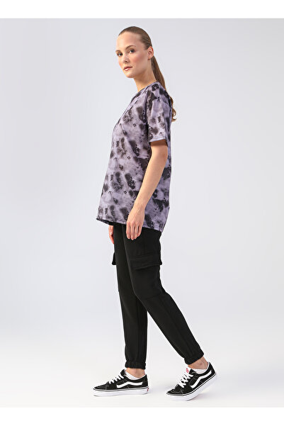 LİMON COMPANY Crew Neck Batik Gray Women's T-Shirt Alley