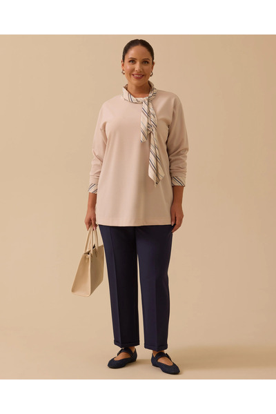 Gala-Xi Μπλούζα με γιακά με φουλάρι μεγάλου μεγέθους